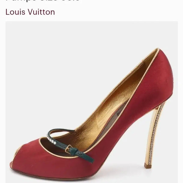 [BUNJANG] Louis Vuitton Satin Crystal Embellished Mary Jane Pumps / 루이비통 새틴 크리스탈 장식 메리제인 펌프스