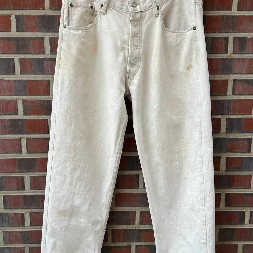 [BUNJANG] Vintage Levi's 501 Cream White USA Made Denim Jeans / 00s [34x30] 빈티지 리바이스 501 크림 화이트 USA 데님