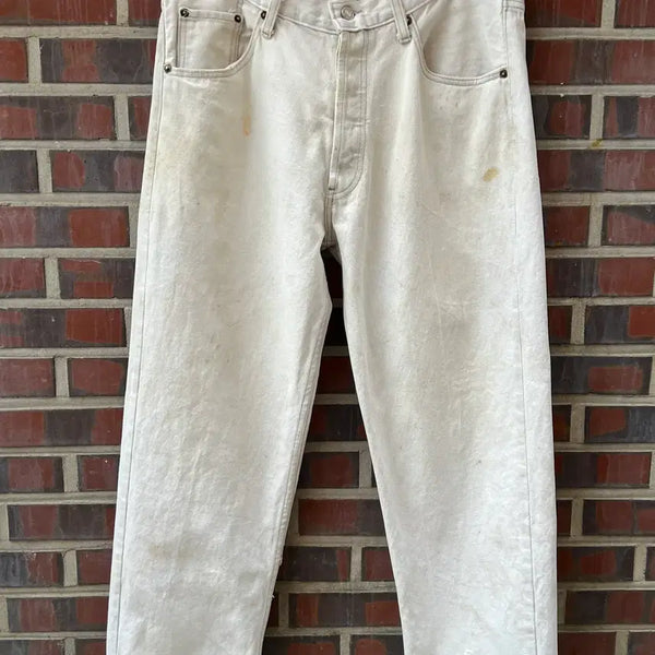 [BUNJANG] Vintage Levi's 501 Cream White USA Made Denim Jeans / 00s [34x30] 빈티지 리바이스 501 크림 화이트 USA 데님