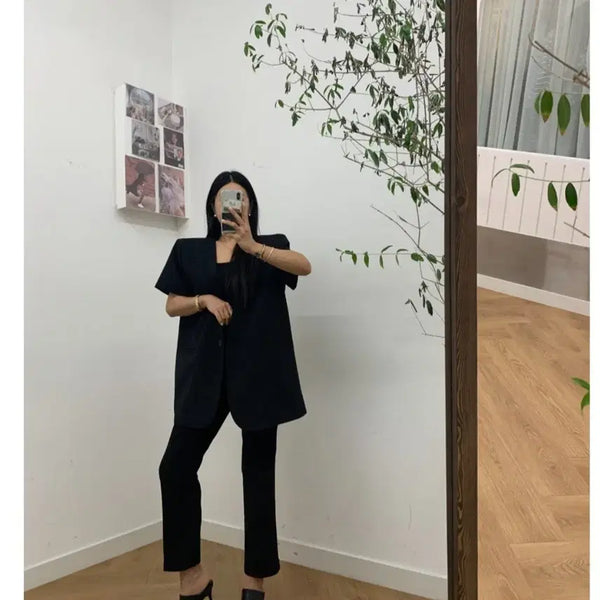 [BUNJANG] Summer Kara Button Slacks - New Arrival / 썸머 카라버튼 슬렉스 새상품