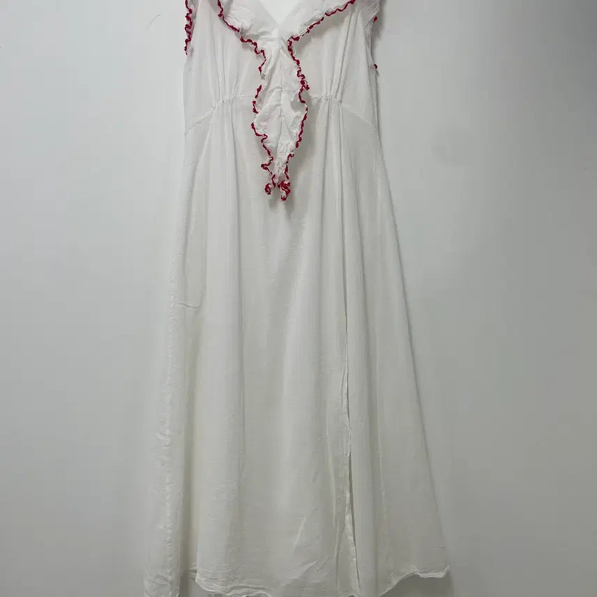 [BUNJANG] White Frill Long Dress / 화이트 프릴 롱원피스