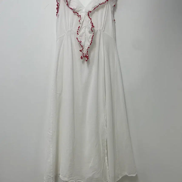 [BUNJANG] White Frill Long Dress / 화이트 프릴 롱원피스