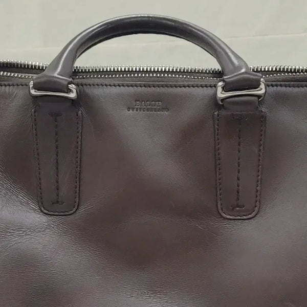 [BUNJANG] Bally Brown Leather Briefcase / 발리 브라운 가죽 서류 가방