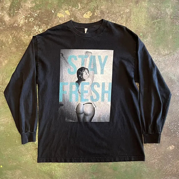 [BUNJANG] Vintage Stay Fresh Graphic Long Sleeve T-Shirt / [L] 빈티지 롱슬리브 Stay Fresh 그래픽 긴팔 티셔츠