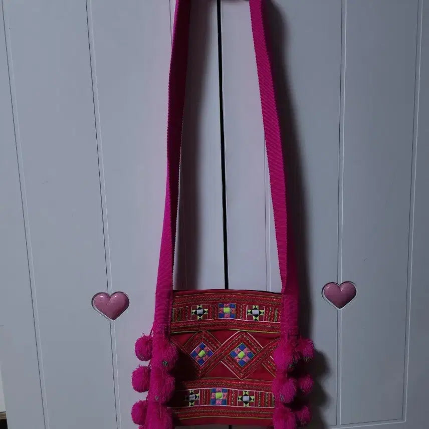[BUNJANG] Tassel Pink Shoulder Bag / 태슬 핑크 가방