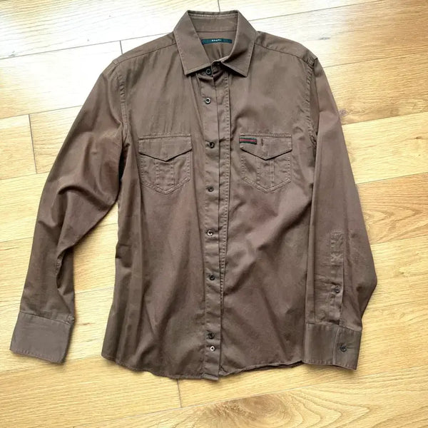 [BUNJANG] Gucci Two Pocket Shirt Brown / 구찌 투포켓 셔츠