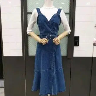 [BUNJANG] Denim Pinafore Dress / 데님 멜빵 원피스