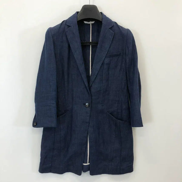 [BUNJANG] BCBG 100% Linen Jacket Navy / BCBG 린넨 100% 자켓 88-96-160