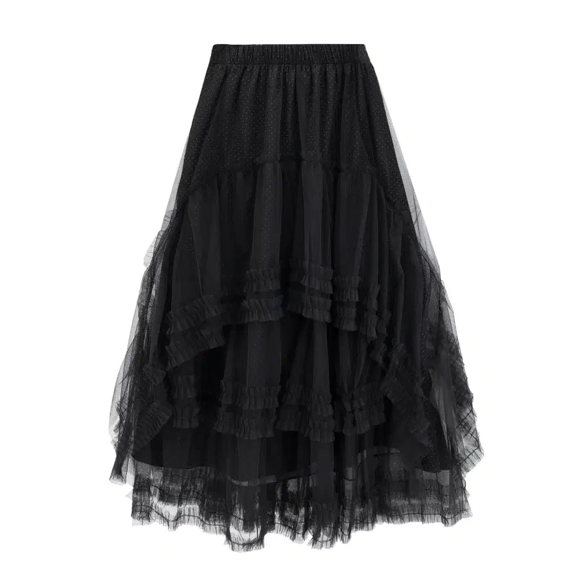 [BUNJANG] NIEN Dot Layered Tulle Skirt / 급처 나이엔 도트 레이어드 샤 스커트