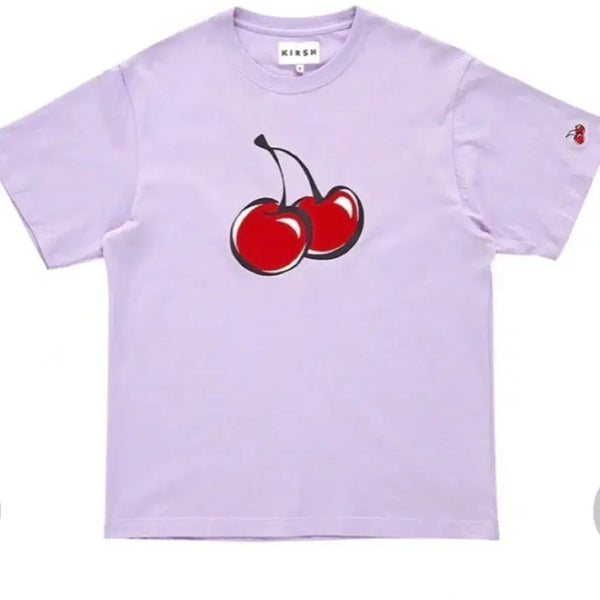 [BUNJANG] Kirsh Cherry Short Sleeve T-Shirt Lavender / 키르시 체리 반팔 티셔츠 라벤더
