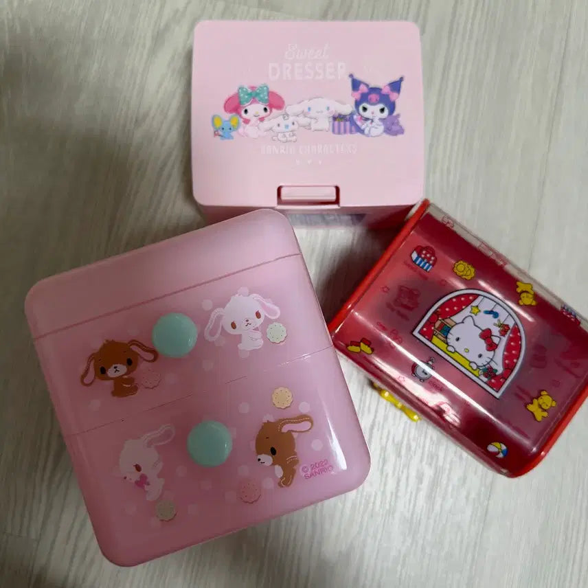 [BUNJANG] Sanrio Sugarbunnies Mini Drawer & Hello Kitty Storage Box Set / [일괄] 산리오 슈가바니즈 미니서랍 헬로키티 보관함 마멜 쿠로미 보관함