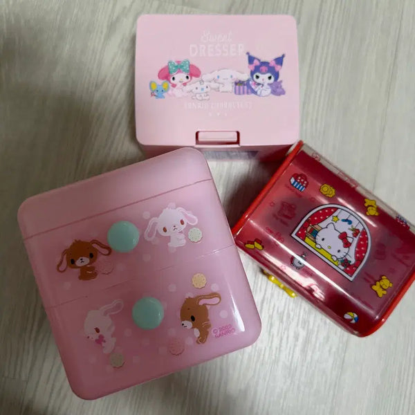[BUNJANG] Sanrio Sugarbunnies Mini Drawer & Hello Kitty Storage Box Set / [일괄] 산리오 슈가바니즈 미니서랍 헬로키티 보관함 마멜 쿠로미 보관함