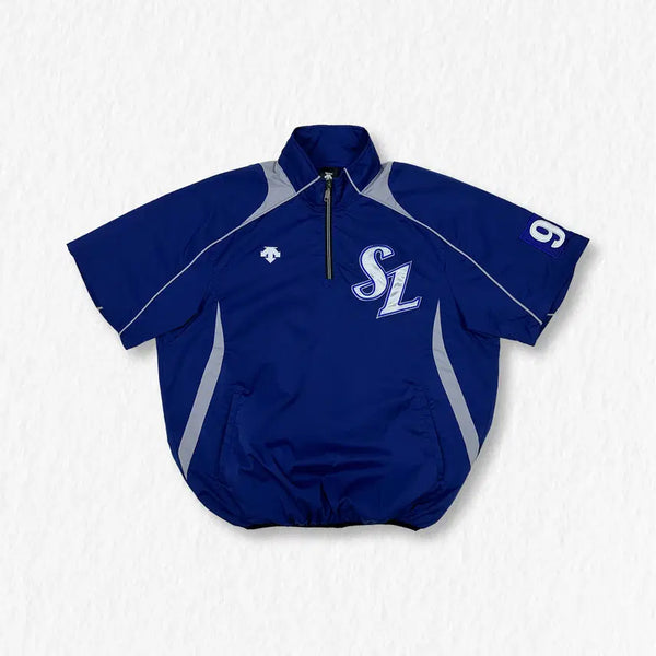 [BUNJANG] Descente Samsung Lions Player Issue Half-Zip Pullover OS / 데상트 삼성라이온즈 선수지급용 반집업
