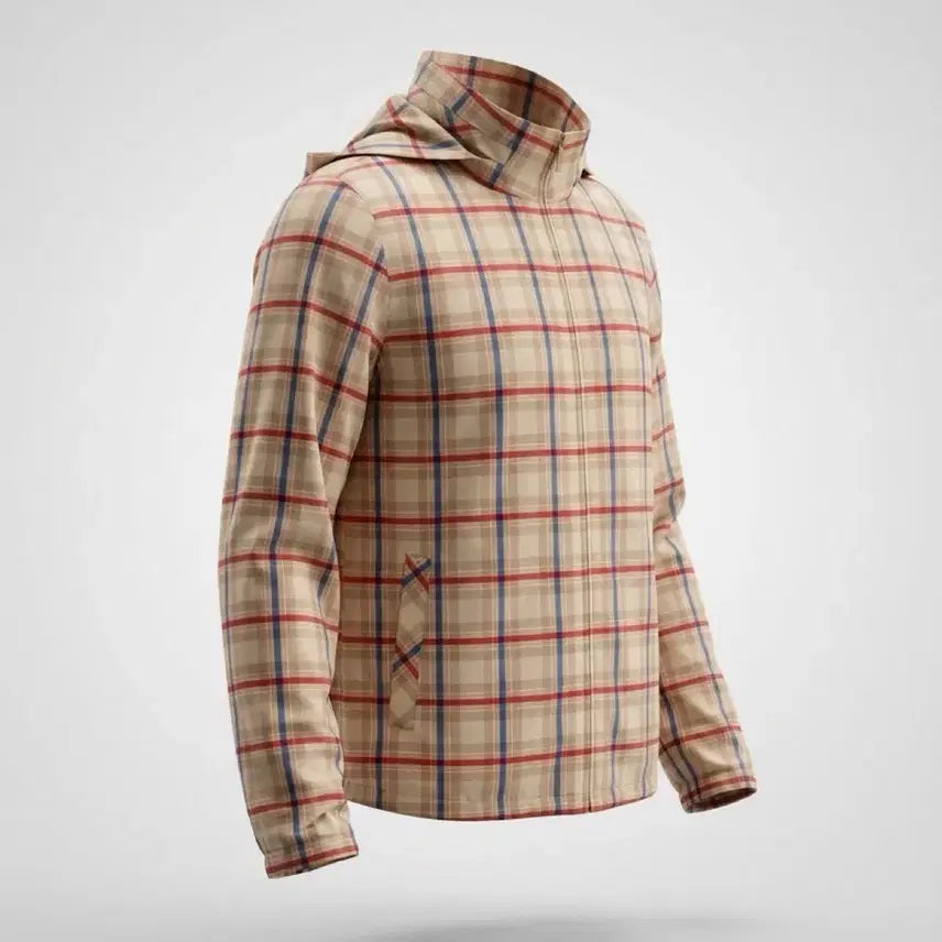 [BUNJANG] Carte Blanche Check Pattern Hooded Jacket Beige Women's 90 / 여성90/ 까르뜨블랑슈 체크 패턴 후드 자켓 베이지