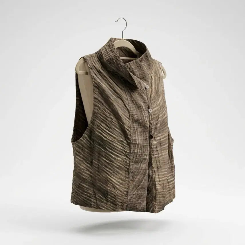 [BUNJANG] Women's Pleated Pattern Sleeveless Vest / 여성F/ main kain 주름 패턴 나시 조끼 베스트
