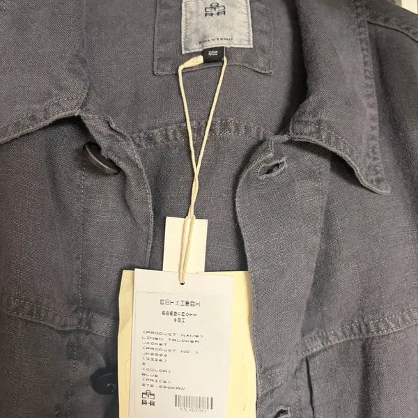 [BUNJANG] Politeu Linen Trucker Jacket Blue / [2] 폴리테루 린넨 트러커 블루