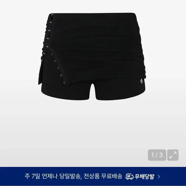 [BUNJANG] PAIN OR PLEASURE Ruby Hook Shorts Black / 페인오어플레져 루비 후크 쇼츠 블랙 새상품