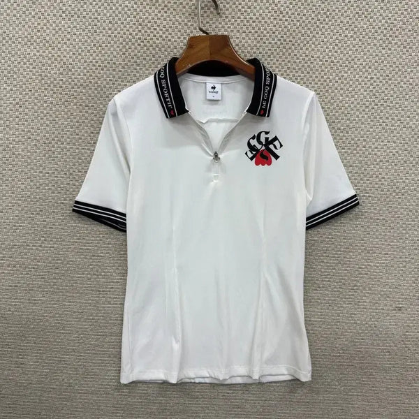 [BUNJANG] Le Coq Sportif Golf Performance Half-Zip Short-Sleeve T-Shirt - Size M / 르꼬끄 골프 기능성 반집업 반팔티 M D04917