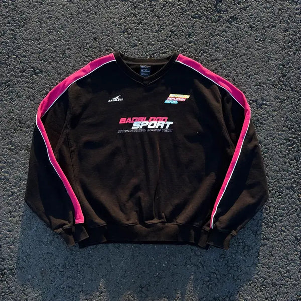 [BUNJANG] BADBLOOD Refuel Sport V-Neck Sweatshirt / BADBLOOD 리퓨얼 스포트 브이넥 맨투맨