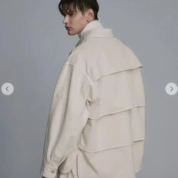 [BUNJANG] Songzio Collection Back Plate Denim Chore Jacket Cream / 송지오 컬렉션 백 플레이트 데님 초어 자켓 크림 SG2JP703CR