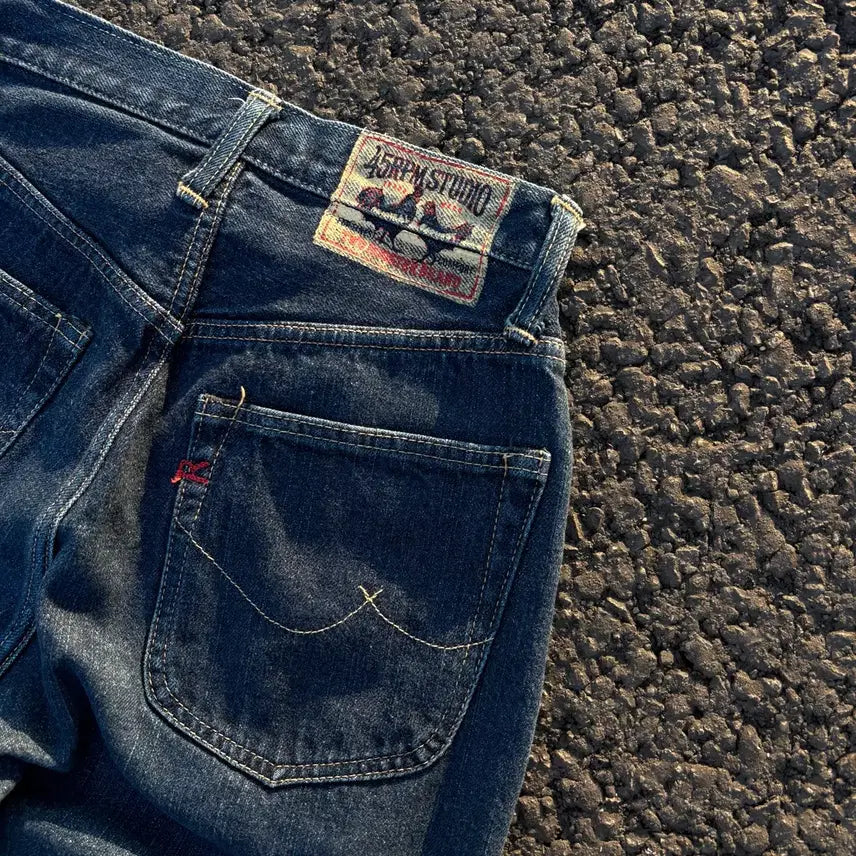 [BUNJANG] 45RPM Selvedge Denim Pants with Rear Patch / 45RPM 후면 패치 셀비지 데님 팬츠