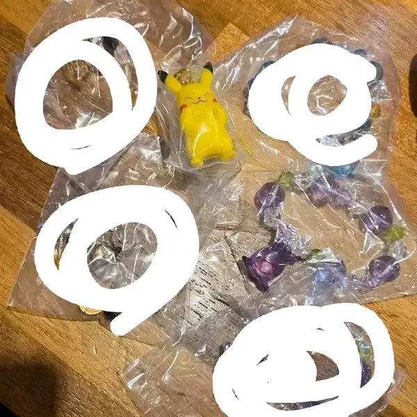 [BUNJANG] Pokemon Pikachu, Goodra, Piplup, Mimikyu Charm Bracelet / 포켓몬 포켓몬스터 가챠 키링 피카츄 미끄래곤 팽도리 따라큐 팔찌