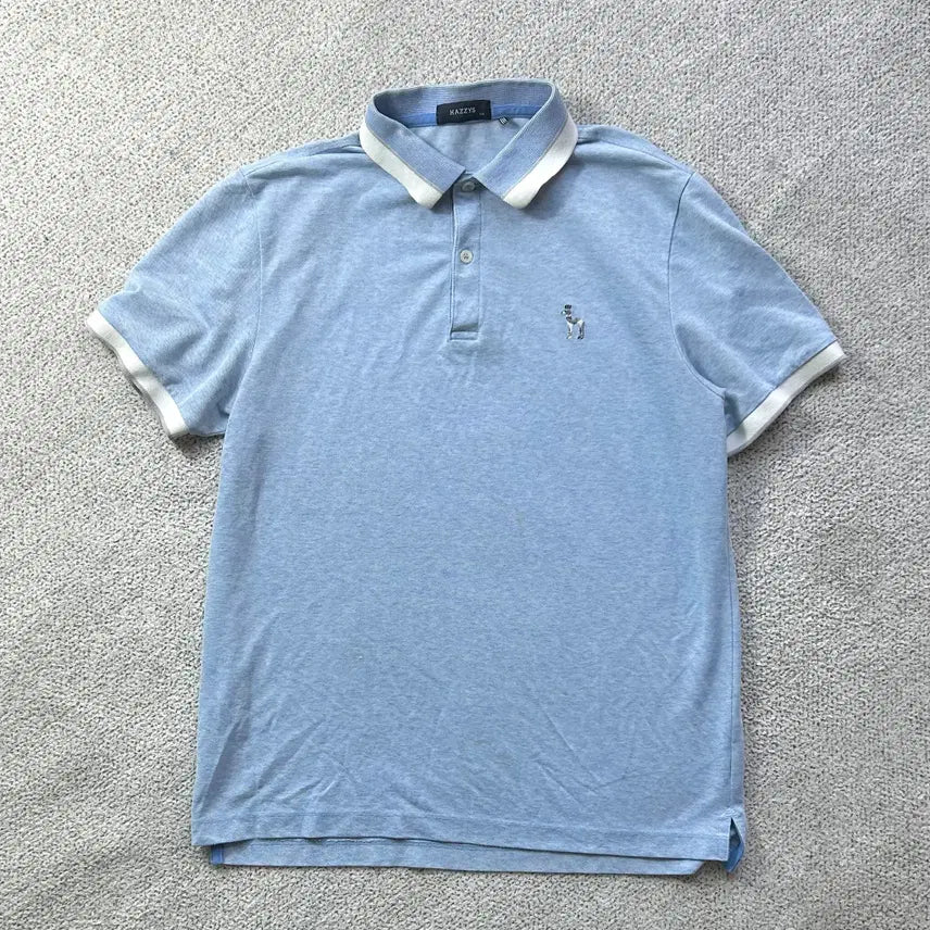 [BUNJANG] HAZZYS Sky Blue Short Sleeve Polo Shirt L (100) / HAZZYS 헤지스 반팔 카라티 카라 티셔츠 스카이 블루 L 100