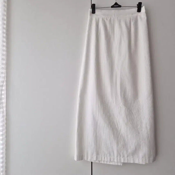 [BUNJANG] White Long Skirt with Back Slit / 화이트 롱 뒷트임 스커트 새상품