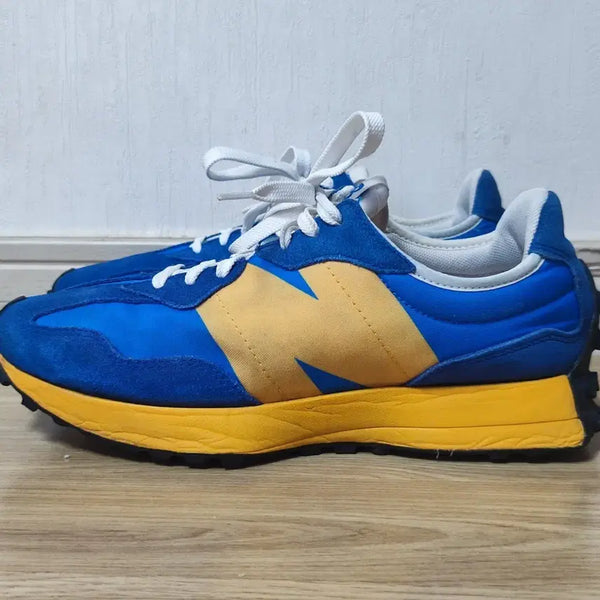 [BUNJANG] New Balance 327 Blue Yellow Suede Sneakers / 뉴발란스 327 블루 옐로우 스웨이드 운동화260