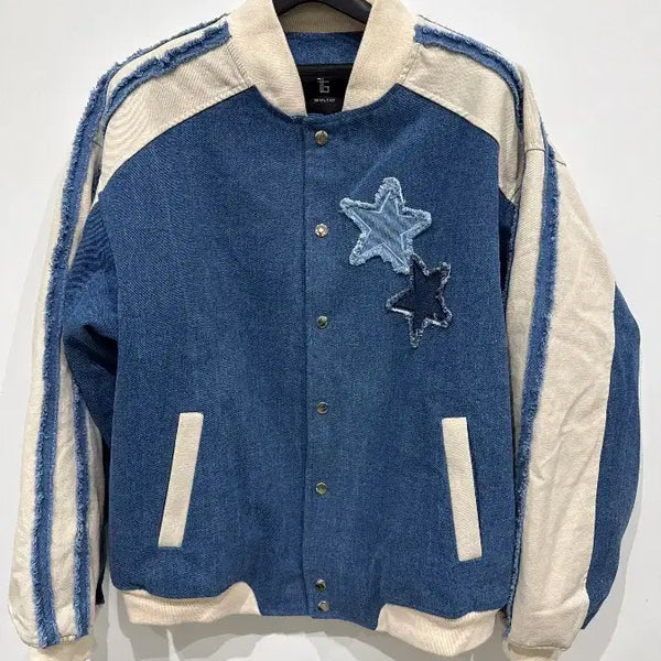 [BUNJANG] THE GREATEST Star Denim Stadium Jacket / [Free] 더그레이티스트 스타 데님 스타디움 자켓