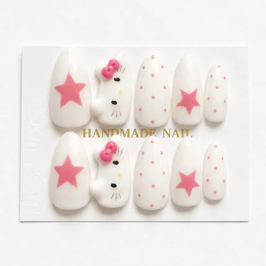 [BUNJANG] Handmade Kitty Nail Tips / 수제 키티 네일팁