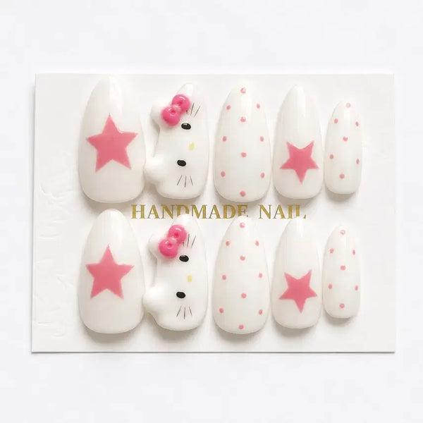 [BUNJANG] Handmade Kitty Nail Tips / 수제 키티 네일팁