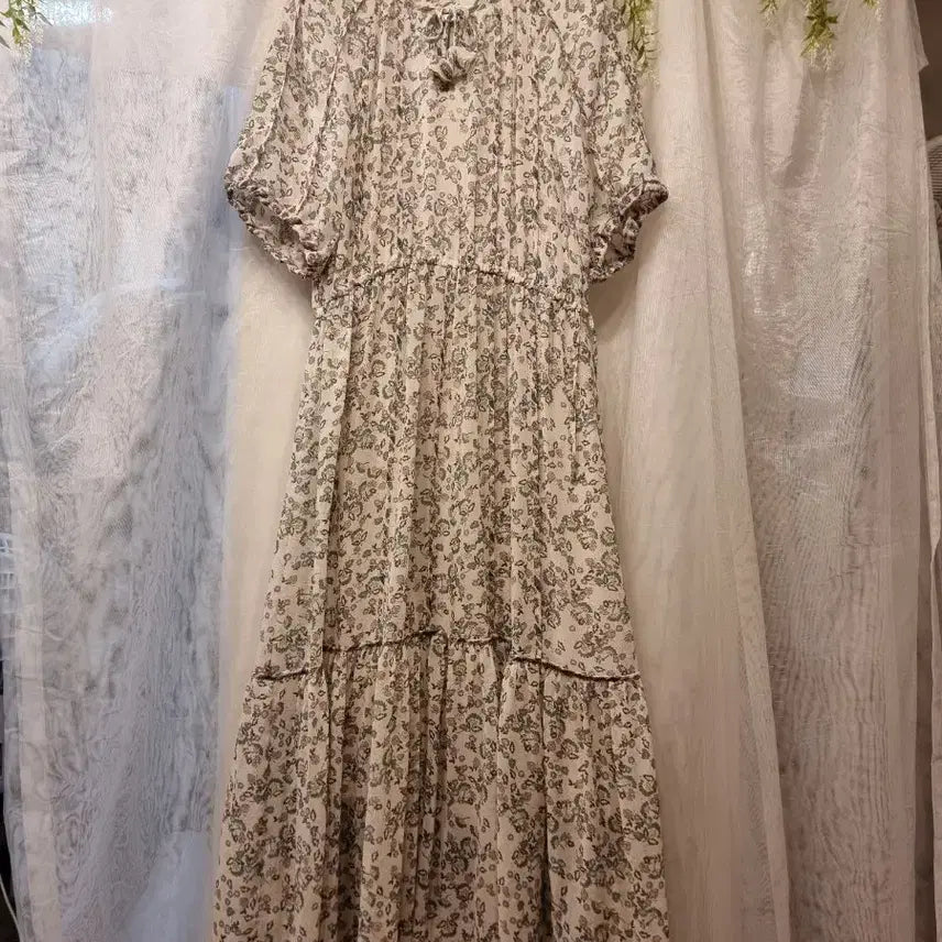 [BUNJANG] Thursday Island Pattern Long Dress S / 새옷 S 패턴 롱 원피스 써스데이아일랜드