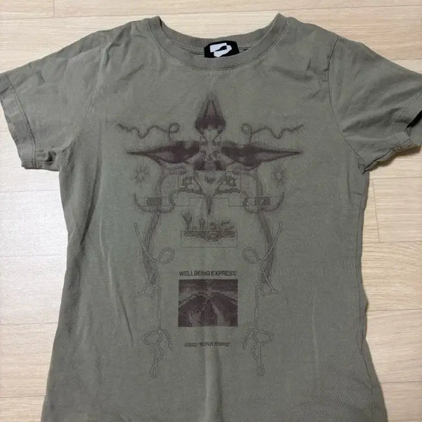 [BUNJANG] Wellbeing Express Short Sleeve T-Shirt Khaki / 웰빙익스프레스 반팔 카키