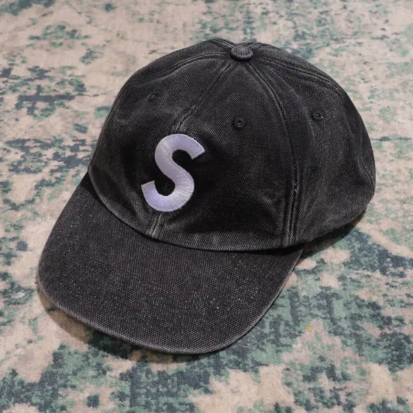 [BUNJANG] Supreme S Logo 6-Panel Cap Black Washed / Supreme 슈프림 26ss S 로고 6-패널 캡 (블랙 워싱)