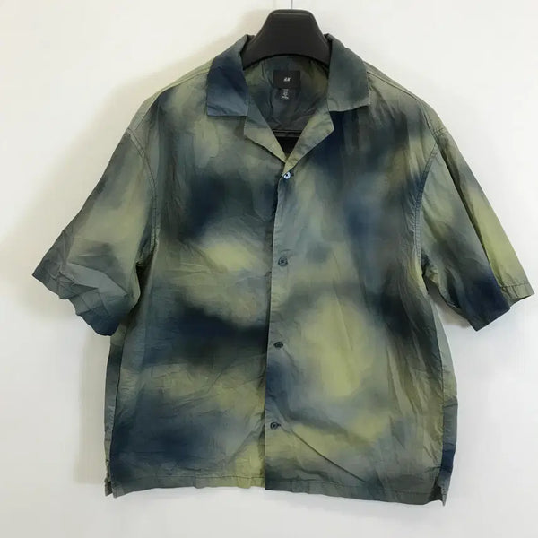 [BUNJANG] H&M Open Collar Pattern Short Sleeve Shirt (International M) / 흐앤므 오픈카라 패턴반팔셔츠 [해외M]