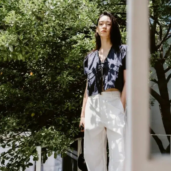 [BUNJANG] Smoky Alice RIVER Ribbon Light Parveng Atelier Edition Blouse / 스모키앨리스,리버,RIVER 블라우스,리본빛,파르벵,아뜰리에에디션