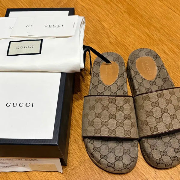 [BUNJANG] Gucci GG Canvas Slider Sandals Size 9 / 구찌/GG캔버스슬라이더/9