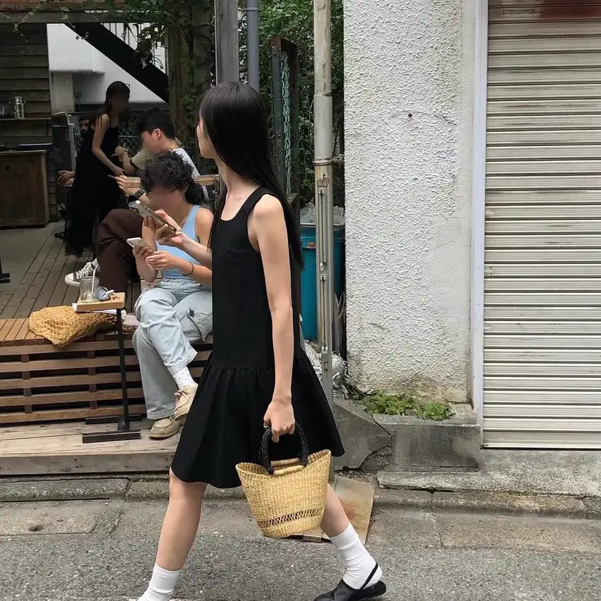[BUNJANG] Lemoir Sleeveless Mini Dress Black / Lemoir 블랙 민소매 원피스