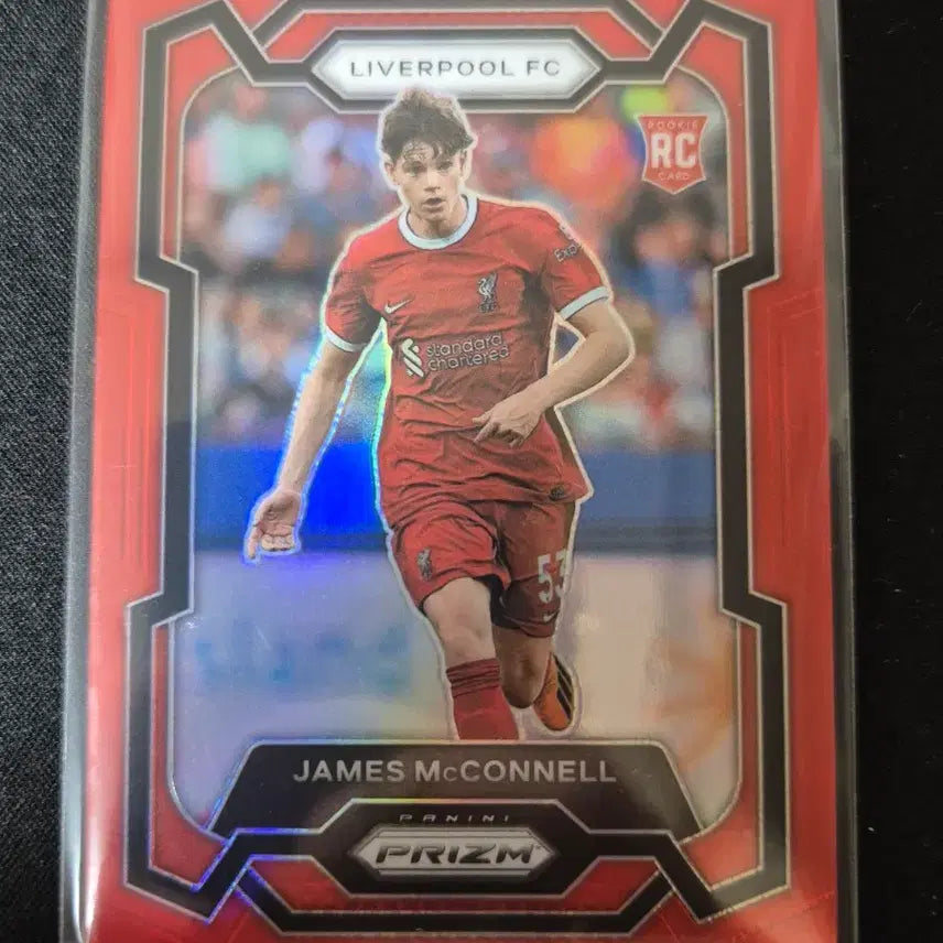 [BUNJANG] James McConnell 2023-24 EPL Prism Rookie Red Parallel #/199 Soccer Card (Liverpool) / 제임스 맥코넬 199한정 루키 23-24 epl프리즘 축구카드(리버풀)
