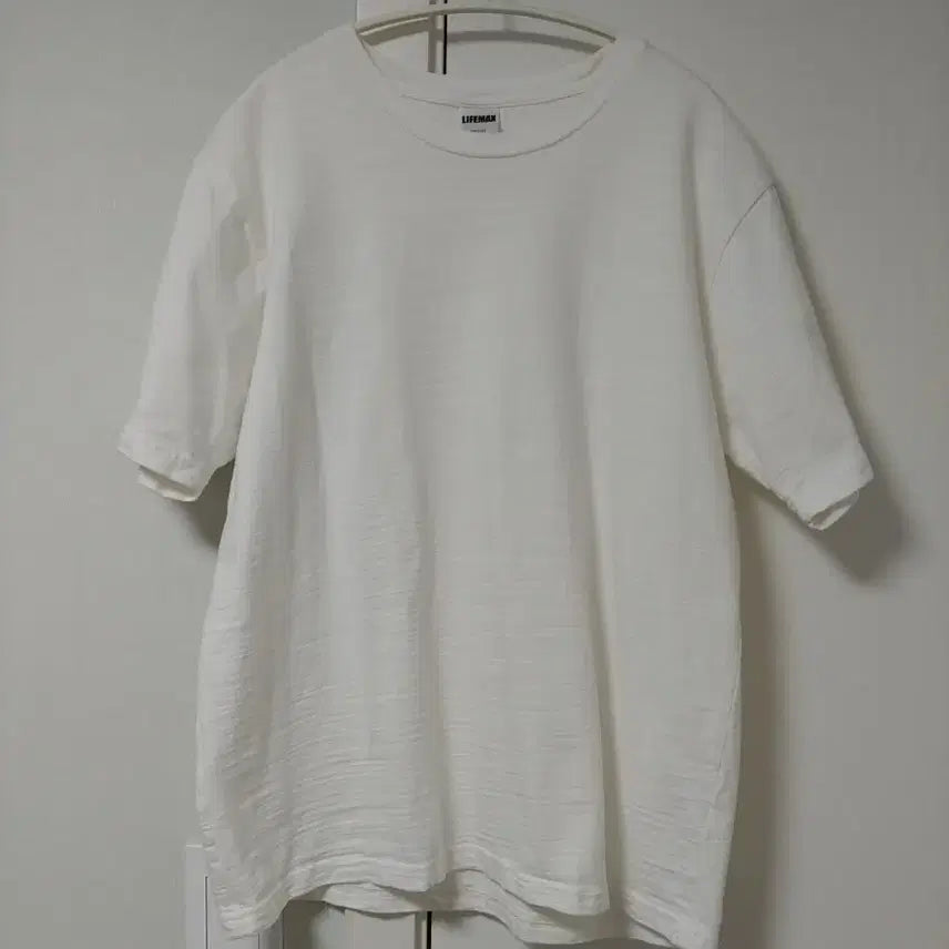 [BUNJANG] Lifemax 6.8oz Textured Cotton T-Shirt White / 일본 제작 무지 반팔티 6.8oz / 울퉁불퉁 면티 흰색 화이트