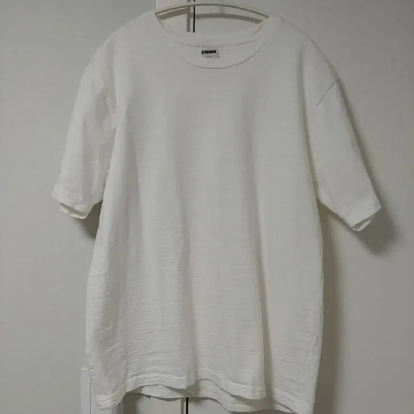 [BUNJANG] Lifemax 6.8oz Textured Cotton T-Shirt White / 일본 제작 무지 반팔티 6.8oz / 울퉁불퉁 면티 흰색 화이트