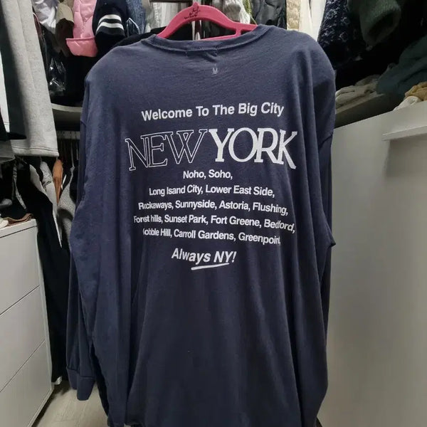 [BUNJANG] Gabijohn New York T-Shirt Navy / 가비존 뉴욕티