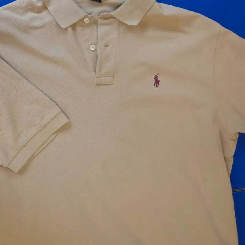 [BUNJANG] Polo Ralph Lauren Short Sleeve PK Polo Shirt - Beige, Wine Pony / 폴로 랄프로렌 pk 카라티 (반팔 카라티) / 베이지 . 와인 포니