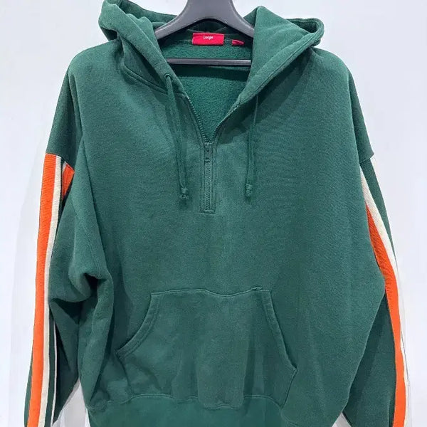 [BUNJANG] Supreme Half Zip-Up Sweatshirt Dark Green / [L] 슈프림 하프 집후드 스웻셔츠 다크 그린