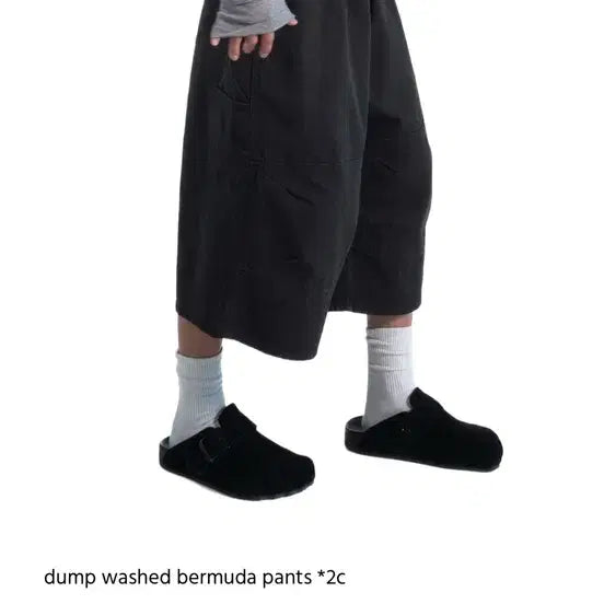 [BUNJANG] COLN Washed Bermuda Pants Black / COLN 워시드 버뮤다 팬츠 블랙