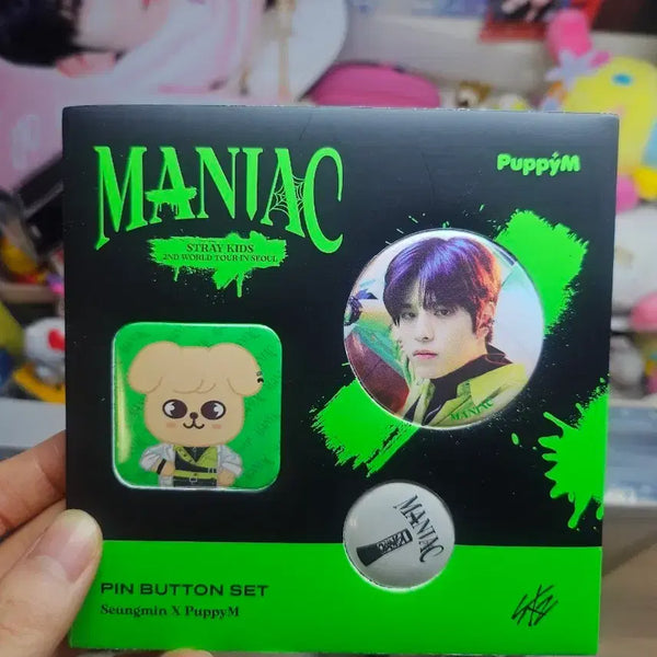 [BUNJANG] Stray Kids Seungmin Maniac PUNCHIN' PUNCHIN' Pin Button Set / 스트레이키즈 핀버튼 세트 승민 스키주 퍼핌