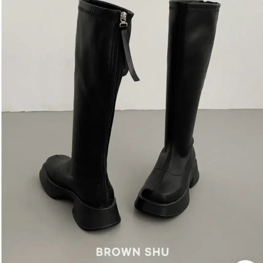 [BUNJANG] Cannin Platform Square-Toe Ankle Boots / 캐닌 통굽 스퀘어토 앵클 롱부츠