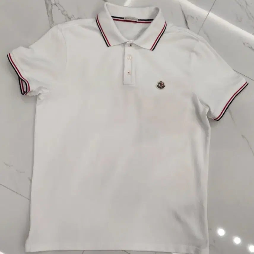 [BUNJANG] Moncler Polo Shirt White L / 몽클레어 카라티 L