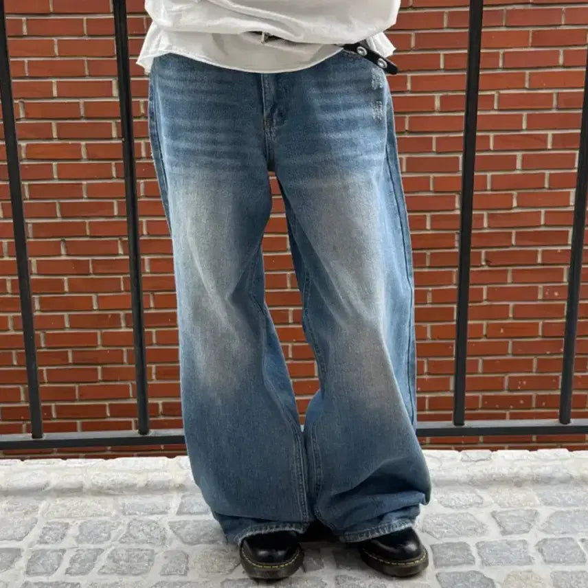 [BUNJANG] Avely Barrel Wide Denim Pants / 에이블리 배럴 와이드 데님 팬츠